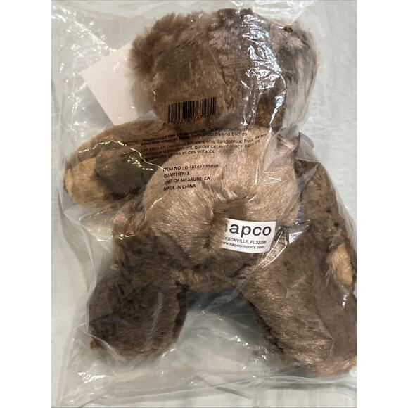 Napco Brown Tan Bear Plush Teddy Bear Toy Stuffed Animal Brown Satin Ribbon - Picture 3 of 3